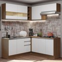 Ver imagem 1 de Armário de Cozinha Completa de Canto 349cm Rustic/Branco Glamy Madesa 01