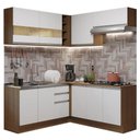 Ver imagem 3 de Armário de Cozinha Completa de Canto 349cm Rustic/Branco Glamy Madesa 01