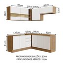 Ver imagem 4 de Armário de Cozinha Completa de Canto 349cm Rustic/Branco Glamy Madesa 01
