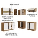 Ver imagem 5 de Armário de Cozinha Completa de Canto 349cm Rustic/Branco Glamy Madesa 01
