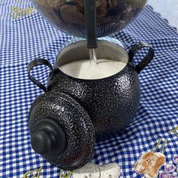 Açucareiro Bojudo de Mesa Modelo Bojudo Preto - Cromado - 3