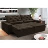 Sofá Sevilha 2,52m Retratil Reclinavel SUEDE Marrom - 1