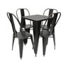 Conjunto Mesa para Bares e Restaurante Industrial Iron Tolix com 4 Cadeiras Preta - 1