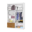 Ver imagem 5 de Guarda-Roupa Infantil com Espelho 4 Portas 2 Gavetas 118,5cm Multimóveis CR35559 Branco/Madeirado