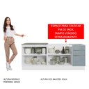 Ver imagem 6 de Kit com 2 Balcões de Cozinha Madesa Lux 4 Portas 3 Gavetas (Sem Tampo e Pia) Branco/Cinza