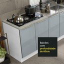 Ver imagem 7 de Kit com 2 Balcões de Cozinha Madesa Lux 4 Portas 3 Gavetas (Sem Tampo e Pia) Branco/Cinza