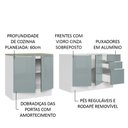 Ver imagem 5 de Kit com 2 Balcões de Cozinha Madesa Lux 4 Portas 3 Gavetas (Sem Tampo e Pia) Branco/Cinza