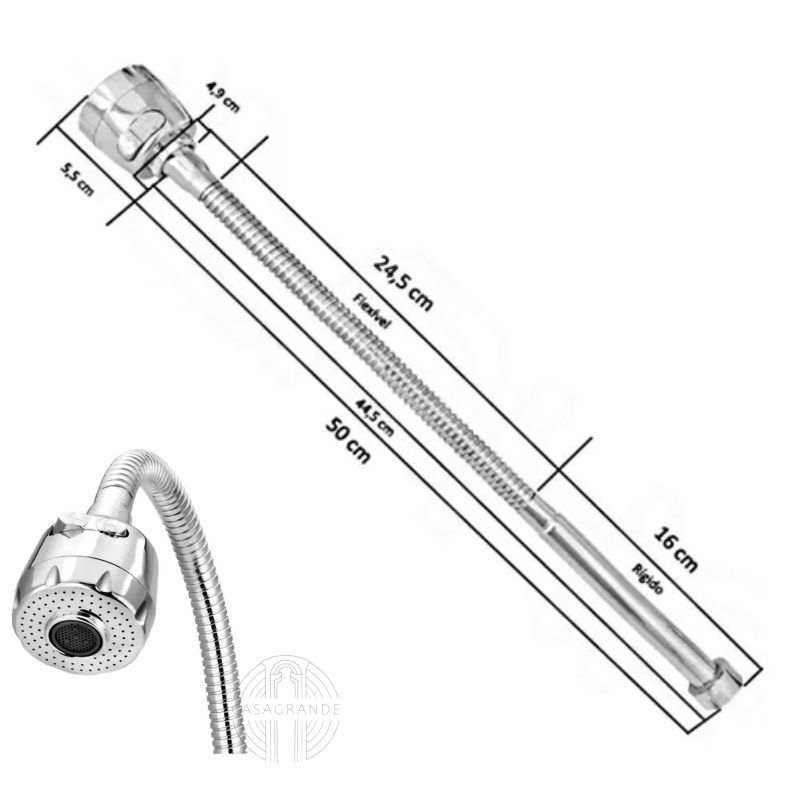 Torneira Metal Inox Filtro Gourmet Pia Mesa Cozinha C34 Bancada Casagrande Mundial Luxo - 5