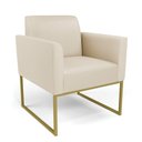 Ver imagem 4 de Sofá Namoradeira com 2 Poltronas Base Industrial Dourado Marisa Corino D03 - D\'rossi Cor Bege