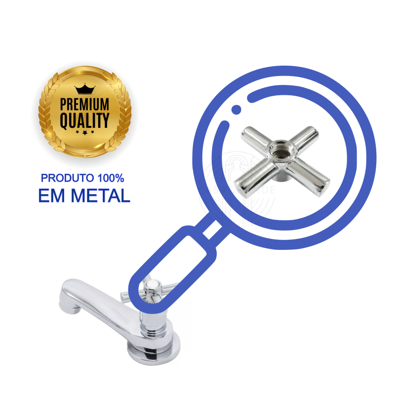 Torneira Banheiro Lavatório 1194 C-31 1/4 Volta Metal Casagrande Mundial - 6