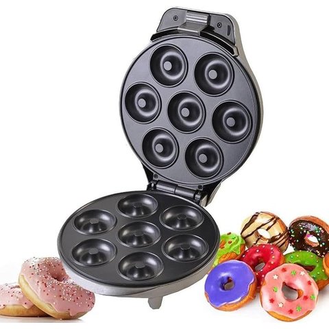 Ultra Máquina de 7 Mini Donuts Rosquinhas Confeitaria Culinária Branco 110v