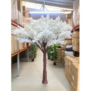 Planta Artificial Árvore Cerejeira Branca Artificial Realista Planta com 3m