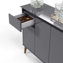 Ver imagem 4 de Aparador / Buffet / Balcão / Bancada Ven Modelo Retrô com Pés em Madeira Tampo em Mdf Usinado sem Pu