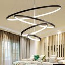 Ver imagem 1 de Pendente 4 Anéis Preto Fosco Led 158W 3200K Bivolt PARIS LUZ