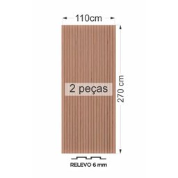 Painel Ripado Versátil: 02 unid. 270x110cm larg. Talatto Painéis Amêndoa - 8