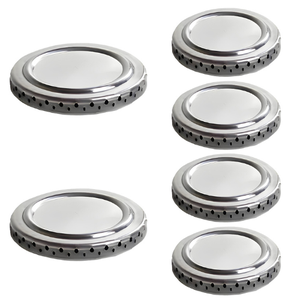 6 Tampas Espalhador Boca de Fogão Atlas Mônaco Alumínio 4p e 2g /tampinha, Espalhador, Chama