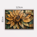 Ver imagem 6 de Quadro Abstrato Mandala de Girassol Ancestral Efeito Madeira