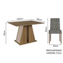 Ver imagem 3 de Conjunto Sala de Jantar Mesa Tampo de Madeira 6 Cadeiras Rustic/crema/silver Fabiana Madesa