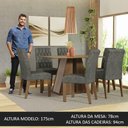 Ver imagem 4 de Conjunto Sala de Jantar Mesa Tampo de Madeira 6 Cadeiras Rustic/crema/silver Fabiana Madesa