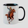 Caneca Branca com Interna Preta Y5 Cowboy Cavalo - 1