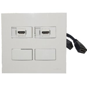 Caixa 4x4 Versatil Sobrepor Branco MarGirius Slim Sobrepor 2 Tomada HDMI 2 + módulo cego