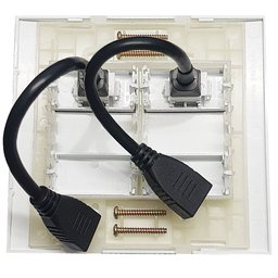 Caixa 4x4 Versatil Sobrepor Branco MarGirius Slim Sobrepor 2 Tomada HDMI 2 + módulo cego - 2