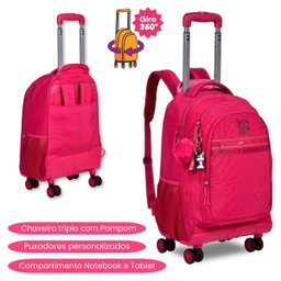 Mochila Rodinhas Escolar Rebecca Bonbon Bolsa Meninas - 2