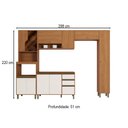 Ver imagem 4 de Cozinha Compacta Venaly 11 Portas 2 Gavetas Cinamomo/Off White - Henn