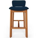 Ver imagem 3 de Banqueta Alta para Cozinha Sala de Jantar Bar Dara L02 Suede Azul Marinho - Lyam Decor