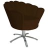 Poltrona Cadeira com Base Giratoria Cromado Pétala Suede Marrom - 2