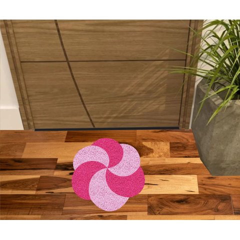 Tapete para Decoração Redondo Rosa e Pink.