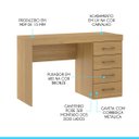 Ver imagem 3 de Mesa Escrivaninha com 4 Gavetas 120x75cm Mdp Carvalho 0711 Menu