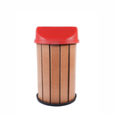 Ver imagem 3 de Lixeira Madeira Plástica 100 Litros - 70 Cm:marrom/vermelho