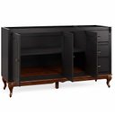 Ver imagem 3 de Balcão para Pia 3 Portas 3 Gavetas Hanover Pés Luis Xv 160 cm - Preto - Imbuia Glazer