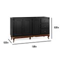 Ver imagem 4 de Balcão para Pia 3 Portas 3 Gavetas Hanover Pés Luis Xv 160 cm - Preto - Imbuia Glazer