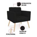 Ver imagem 5 de Kit 1 Sofá Namoradeira e 1 Poltrona Elisa Linho Preto A79 Pés Palito Natural - D'Rossi