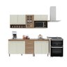 Cozinha Modulada Compacta Fidelitá Paris 4 Peças 190cm 9 Portas 3 Gavetas com Tampo - 4
