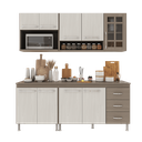 Ver imagem 2 de Armário de Cozinha Modulada Compacta Fidelitá Paris 4 Peças 190cm 9 Portas 3 Gavetas com Tampo