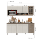 Ver imagem 6 de Armário de Cozinha Modulada Compacta Fidelitá Paris 4 Peças 190cm 9 Portas 3 Gavetas com Tampo