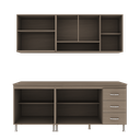 Ver imagem 4 de Armário de Cozinha Modulada Compacta Fidelitá Paris 4 Peças 190cm 9 Portas 3 Gavetas com Tampo