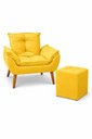 Ver imagem 1 de 01 Poltrona Opala Decorativa + 01 Puff Quadrado Decorativo Suede