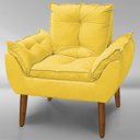 Ver imagem 4 de 01 Poltrona Opala Decorativa + 01 Puff Quadrado Decorativo Suede
