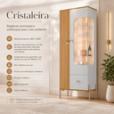 Ver imagem 2 de Cristaleira Unique LED Integrado Vidro Madeira Sala de Jantar 180x70cm:Off White