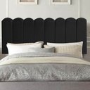 Ver imagem 1 de Painel Estofado Luxo Nuvem Alanis 100cm Solteiro para Cama Box Corino Preto - Gat Magazine