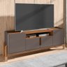 Rack Para Sala TV Até 60 Pol. 4 Portas 1.60 Lizz C14 Cinza Perola/Cedro - Mpozenato - 2