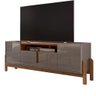 Rack Para Sala TV Até 60 Pol. 4 Portas 1.60 Lizz C14 Cinza Perola/Cedro - Mpozenato - 5