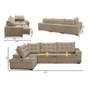 Ver imagem 2 de Sofá de Canto Retrátil e Reclinável com Molas 3,00x2,00 Esq Berlim Suede Mirra Decor