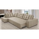 Ver imagem 1 de Sofá de Canto Retrátil e Reclinável com Molas 3,00x2,00 Esq Berlim Suede Mirra Decor