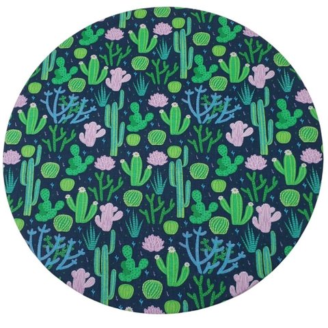 Kit 4 Capas Sousplat Cactos Verde Rosa 35cmx35cm