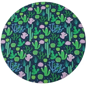 Kit 4 Capas Sousplat Cactos Verde Rosa 35cmx35cm